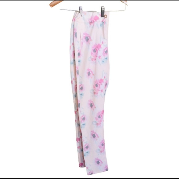 NWT NAME IT Floral Print Drawstring Waist Trousers With Pockets Blush Pink 13Y - Picture 1 of 6